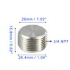 MACHSWON 2 Pcs 3/4" NPT Stainless Steel Internal Hex Countersunk