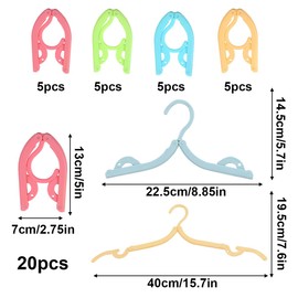 GiantGo 20 Pack Portable Travel Clothes Hangers Space Saving Collapsible Multifunctional Travel Accessories for Holiday Camping and Home Travel Camping 4 Colors