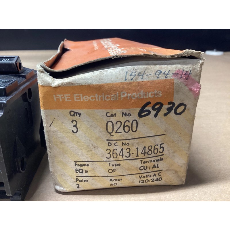 Gould ITE Siemens Q260 Circuit Breaker 60 Amp 2 Pole