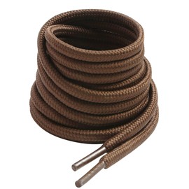 VSUDO 120 cm Round Brown Boot Laces, 4mm Diameter, 2 Pairs, Brown