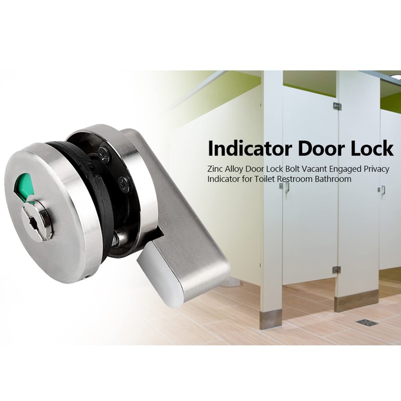 Toilet Cubicle Lock, Zinc Alloy Door Lock Vacant Engaged Privacy