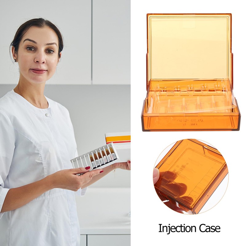 Healeved 5pieces Injection Box for Hospital Use Durable Plastic Syringe