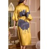 Daiwor Kout Silk Satin Robe for Women Long Kimono Summer