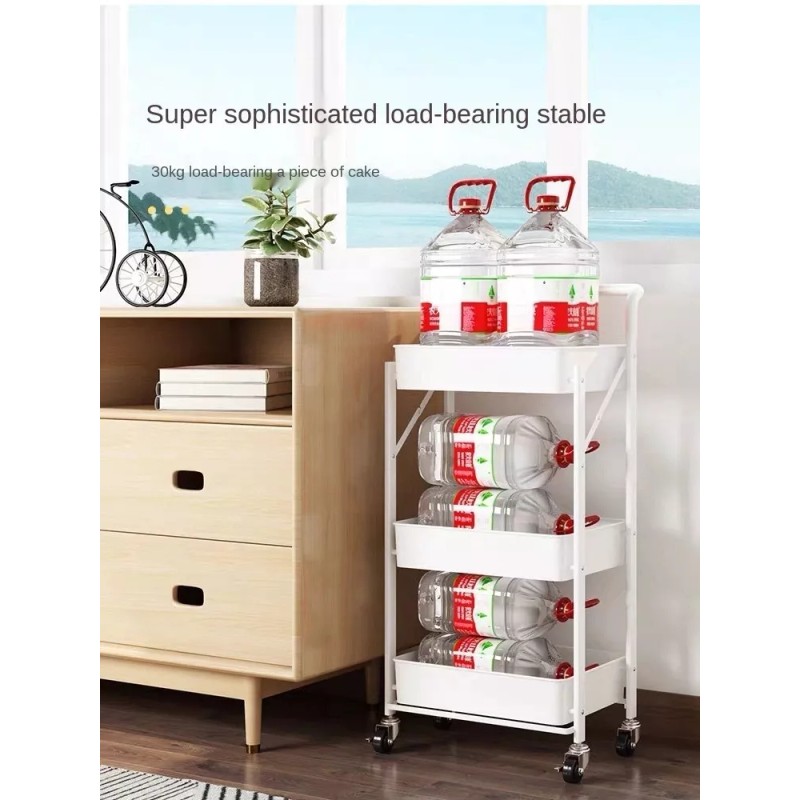 Organizador Multiusos Ruedas Plegable Frutero Vintage Negro
