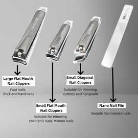 ZHIYE 10 Pcs Manicure Pedicure Kit, Stainless Steel Nail Clippers Set Professional Nail Grooming Tools with Case for Men Women (Gunmetal Grey)