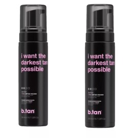 B.TAN TWIN PACK! I Want the Darkest Tan 1-Hour Self Tanning Mousse - NEW!