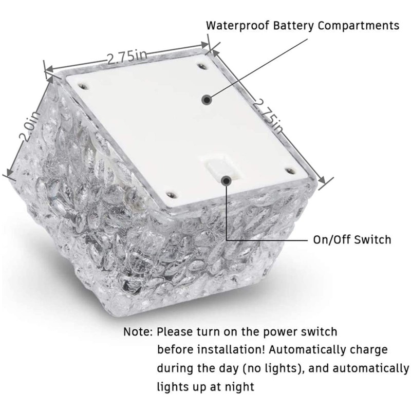 HOFLYW 6 Pack Solar Brick Lights Landscape Path Light Garden
