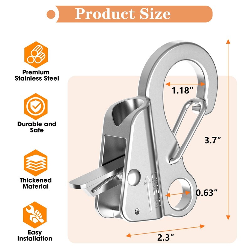 Loodmeo Stainless Steel Boat Anchor Hook, 3/8"-5/8" Rope, 8500 lbs