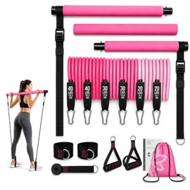 Kit Barra de Pilates, Resistencia para Equipo en Casa, Pilates Kit Portátil | Con Barra y Bandas de Resistencia Multinivel, Tonifica Cuerpo en Casa: G