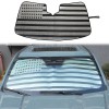 cartiangous USA Flag Front Windshield Sunshade UV Block Visor Cover