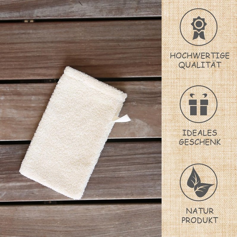 sositex | Wash Mitt, 14 x 25 cm, Premium Linen