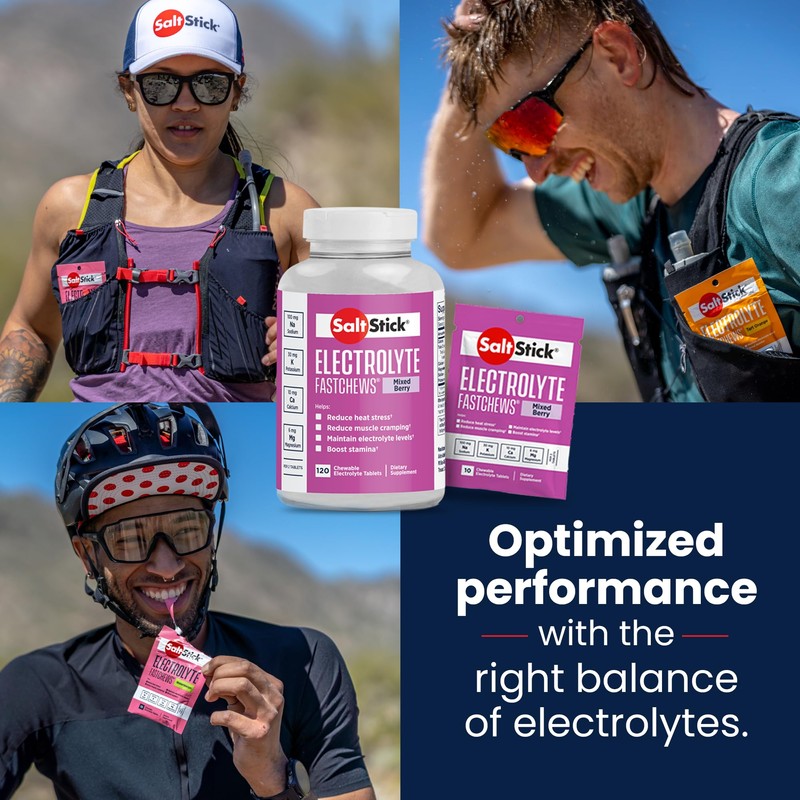 SaltStick Electrolyte FastChews - 120 Mixed Berry Chewable Tablets -