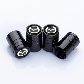 Genérico Tapones metálicos para válvulas de neumáticos de Coche, Tapas de vástago, Tapa de Boquilla de Aire de Repuesto para Mazda 3 Axela 6 ATENZA MX-5 CX-3 4 5, Llavero, Logotipo, diseño