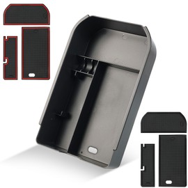 AUTOXBERT Center Console Organizer for 2024 2025 Toyota Land Cruiser 250 Accessories Armrest Tray Middle Console Dividers Storage Box Coin Holder