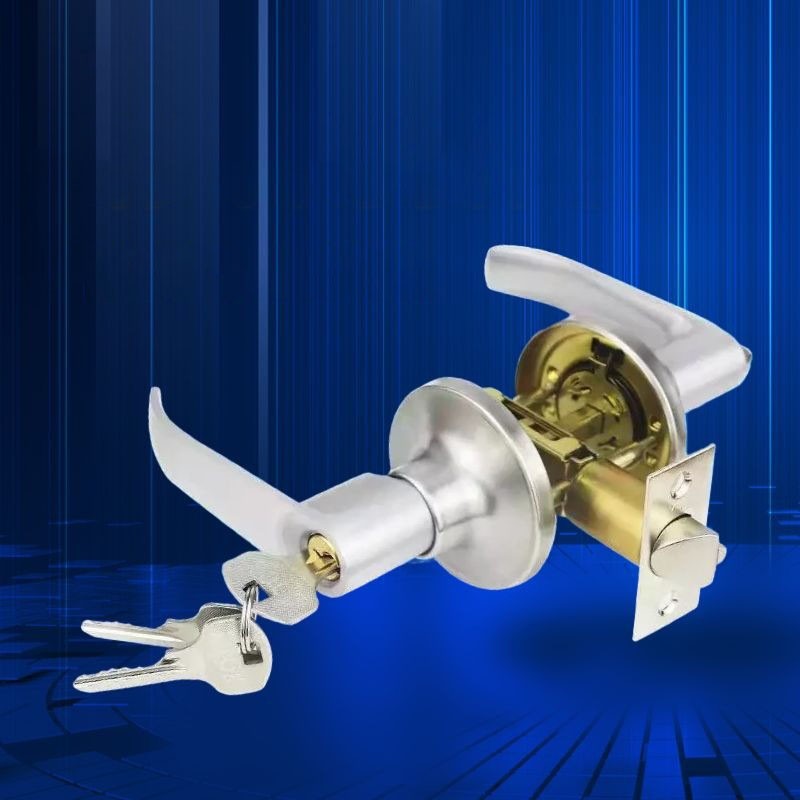 Door Handle Lock Aluminium Alloy Safety Bar Lock Kit with