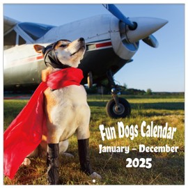 2025 Calendar, 2025 Wall Calendar, Cool Dog Calendar 2025 from Jan. 2025 - Dec. 2025, 12" x 24" (Open), 12-Month Funny Dogs Wall Calendar, Large Blocks, Thick Paper, Hanging Holes, Ample Writing Space