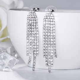 SELOVO Silver Tone Sparkle Dangle Earrings Drop Earrings Dangly Earrings Dangling Earrings for Women