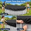 Round Above Ground Pool Cover, Heavy Duty Black All-Weather Protective