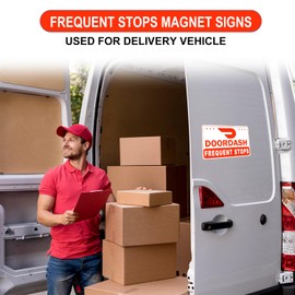 Doordash Magnetic Sign for Car, Food Delivery Car Magnets, Reflective Delivery Driver Sign Magnet for Vehicles, Heavy duty, Truck(White-3-Pack)