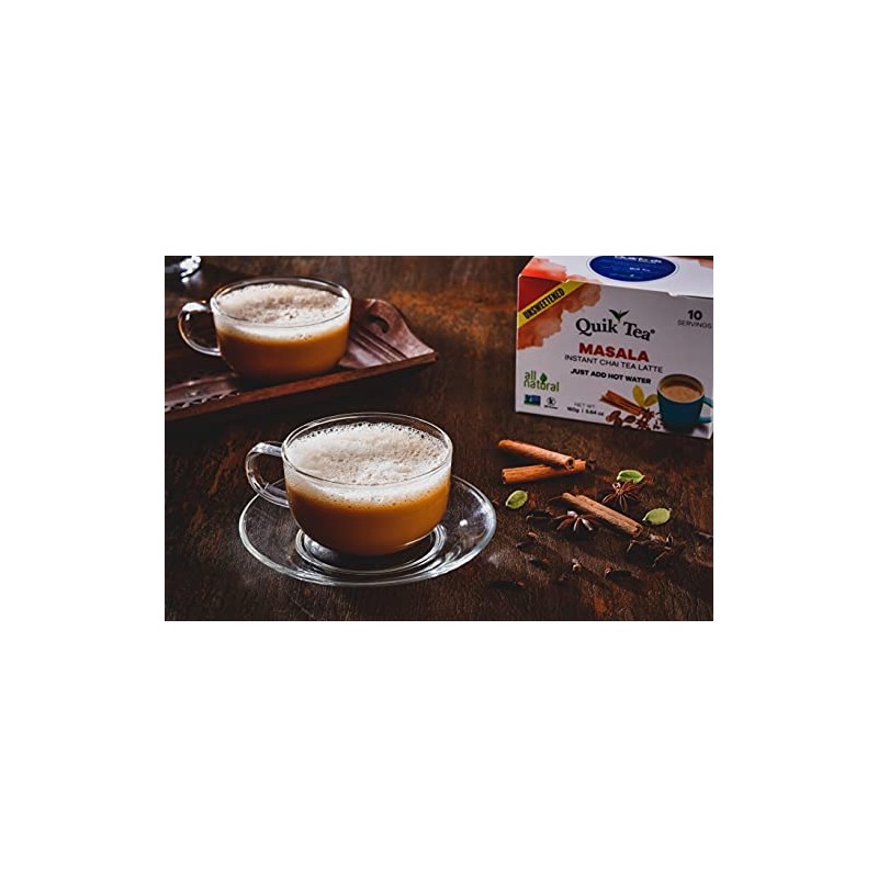 QuikTea Tea Latte, Masala Chai, 8.5 Ounce (Pack of 4)
