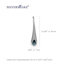 Silvershake Simulated Color Change Alexandrite White Gold Plated 925 Sterling Silver Modern Style Hook Earrings