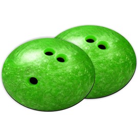 Sam Sandor - Green Bowling Ball -3.5 inch Soft Round Coasters Art (x2)