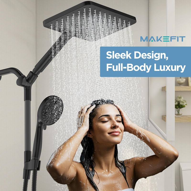Dual Handheld Shower Head Combo, 2-in-1 Rain Shower Heads System