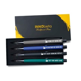 InnoBeta Bowling Gifts for Bowling Lovers, Ballpoint Pen Set of 4, Perfect for Christmas & Birthday