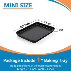 P&P CHEF 9 Inch Baking Cookie Sheet Pan, Carbon Steel Oven Tray, Non Stick Bakeware for Cooking Baking Bread Meat Vegetables, Sturdy & Healthy, Easy Clean, 1Pc