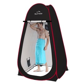 Your Choice XL Pop Up Privacy Shower Tent - Portable Changing Tent for Camping, Beach & Poolside - 82.6" Tall Double Storage Pockets & Carry Bag - Black