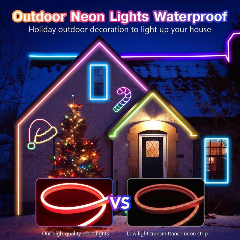 MozkeTo19 Neon LED Light Strip 5M, DIY RGB,with APP Control,