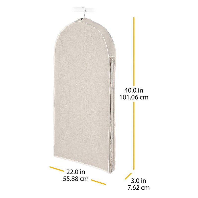 Whitmor Zippered Garment Bag Natural Linen, Large