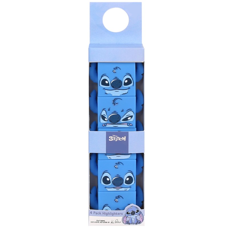 sarcia.eu Stitch Set of 4 Highlighters, Blue Mini Markers Connected