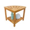 Zhuoyue Corner Shower Bench & Shower Stool with Storage Shelf, Corner Seat for Shower, Use as Small Corner Table