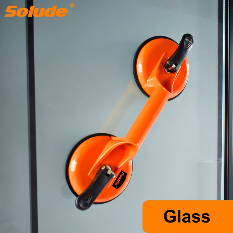 SOLUDE 2 Pack Glass Suction Cups,Aluminium Heavy Duty Vacuum Handle