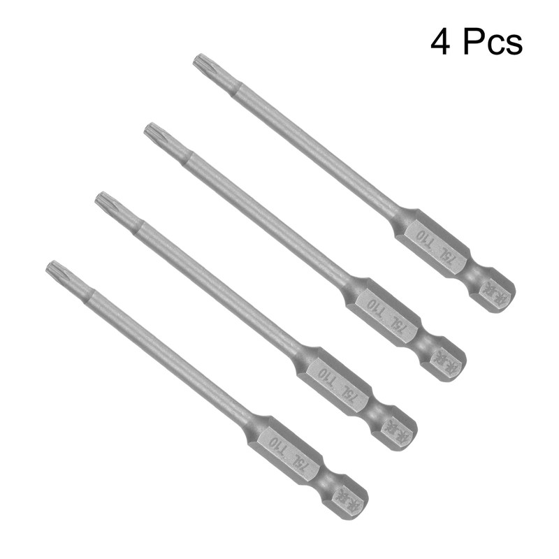 sourcing map 4pcs 1/4" Hex Shank T10 S2 Steel Magnetic