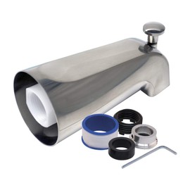 EZ-FLO 5-1/8 Inch Universal Tub Spout with Diverter, Brushed Nickel, 15068