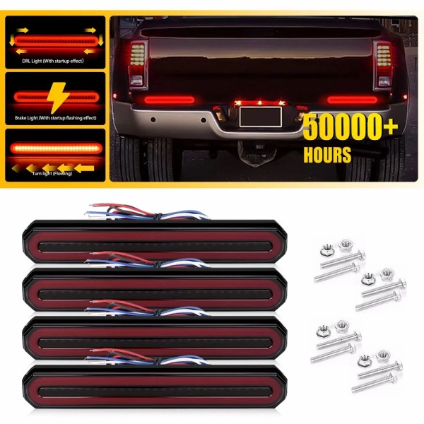 Unbranded 4* Flow 8.5" Oval Amber Red LED Truck Trailer