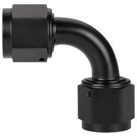 Podavelle 8AN Female to 8AN Female Flare 90 Degree Swivel Coupler Fitting Union Adapter Aluminum Black