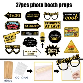 Hilarious 17Pcs Family Reunion Photo Booth Props Funny Family Gathering Party Photobooth Props Family Tree Reunion Selfie Props with Sticks for Home Gathering Party We are Family Party Supplies