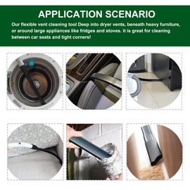 EZ SPARES 25-inch Flexible Vacuum Crevice Attachment Crevice Tool Crevice Brush Tool Kit for All 1-1/4" or 1-3/8"(32mm-35mm) Vacuum Hoses