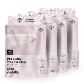 Pea Based Cat Litter, Dust Free Cat Litter, Low Tracking, and Natural Odor Control, Scented and Unscented (4 Pack (1 Case), Sweet Peach)