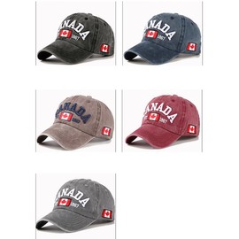 BAIMORE Canada Flag Hat Maple Leaf Embroidered Baseball Cap Adjustable Summer Cotton Women's Men's