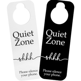Quiet Zone Door Hanger - Fits All door knobs or handles - Large (3.7" x 10.6")