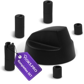 Viоks.pro Switch Cooker Toggle 43 mm Diameter with 5 Adapters Black Universal Rotary Knob Cooker Handle Regulator Stove for Oven Replacement Buttons/E Hob Knobs & Switches for Ovens and Cookers