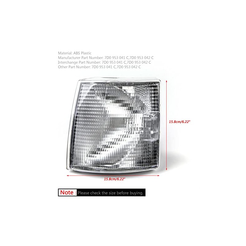 Artudatech Front Corner Lights Turn Signal Indicator Lamps For V-W