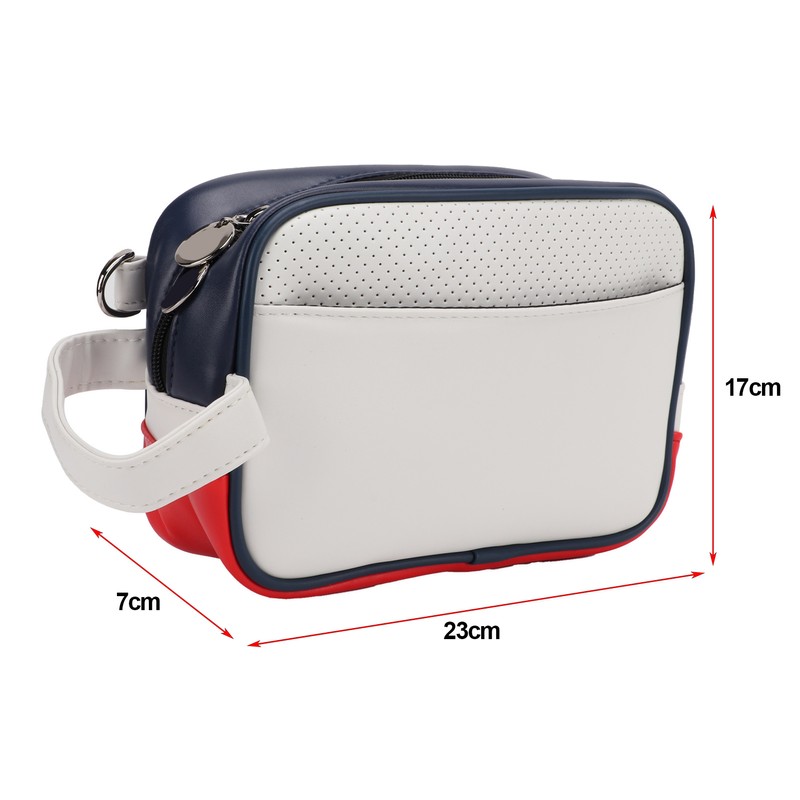PU Leather Golf Ball Pouch Bag Tee Holder Handbag Storage