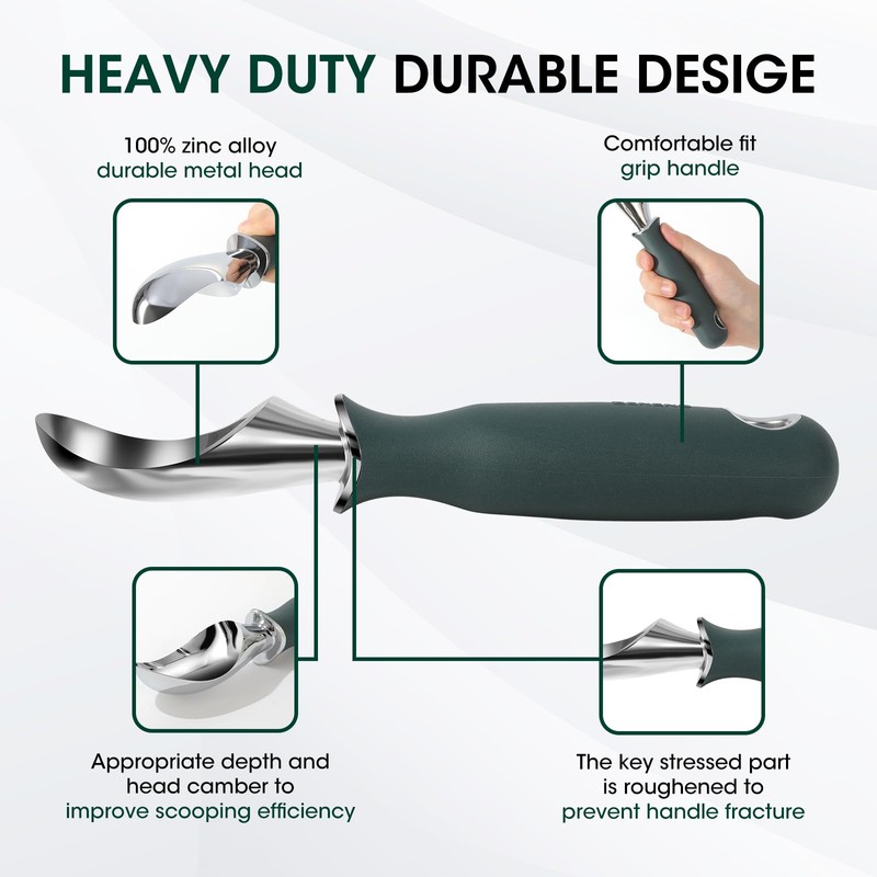 Beneno Heavy Duty Ice Cream Scoop - Upgraded Anti-Fracture Design,