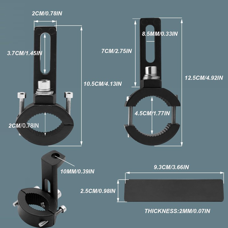 Biqing 2PCS Motorcycle Spotlights Mounting Brackets,Aluminium Front Fork Tube Clamp