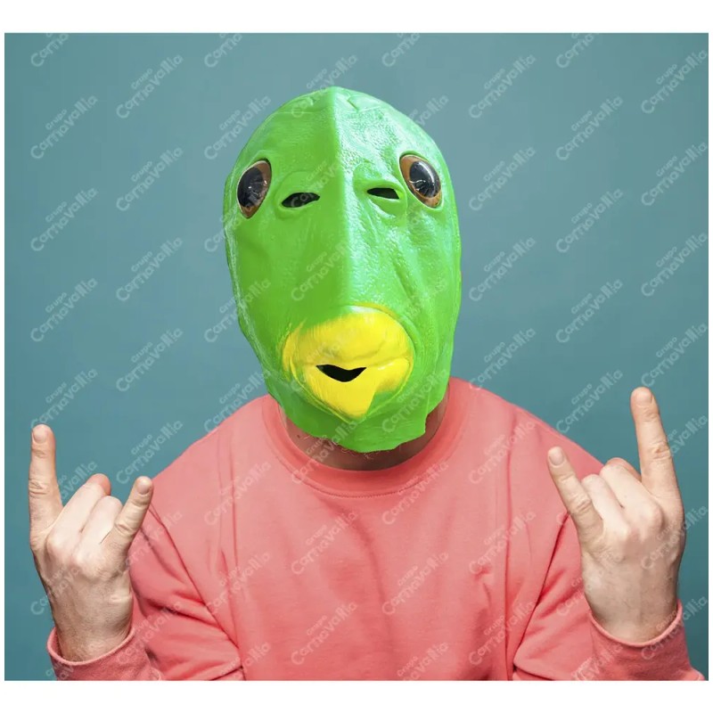 Máscara Cabeza D Pez Verde Disfraz Halloween Fiesta Divertid